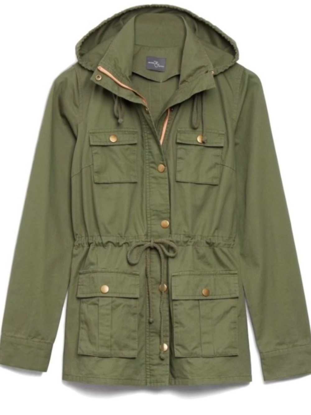 Market & Spruce Olive Utility Jacket with Hood